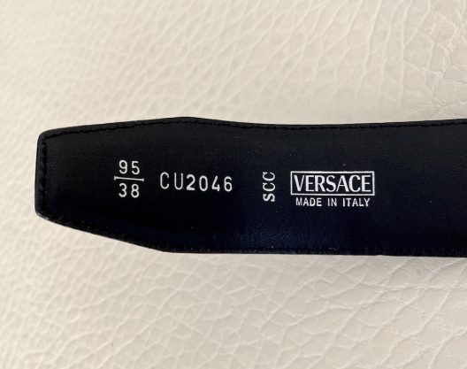 RARE Versace black leather belt-medusa buckle