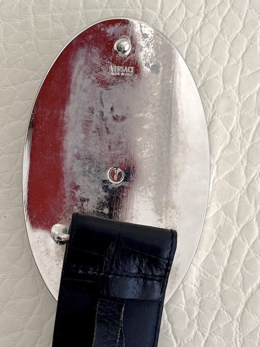 RARE Versace black leather belt-medusa buckle