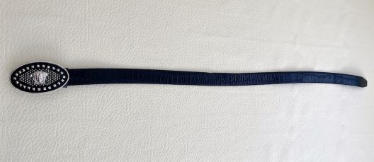 RARE Versace black leather belt-medusa buckle