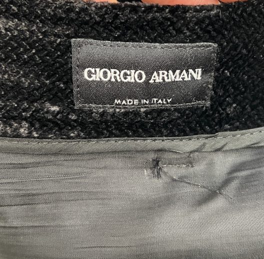 Giorgio Armani Wide-fit black velvet trousers