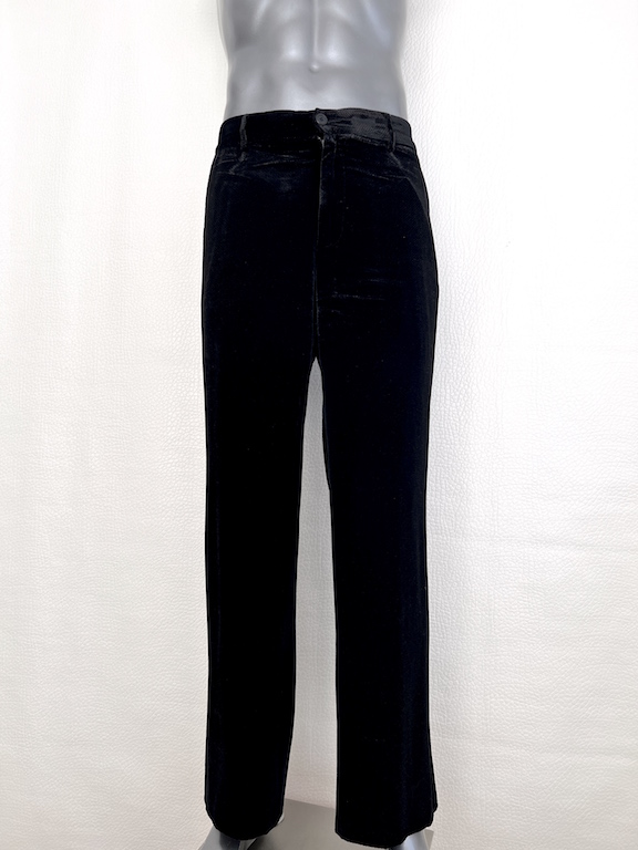 Giorgio Armani Wide-fit black velvet trousers