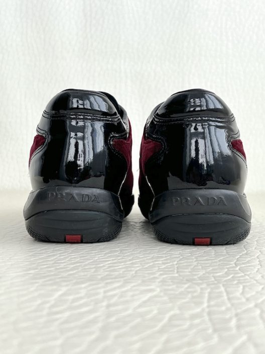 Prada velvet and patent leather sneakers "Prada" logo
