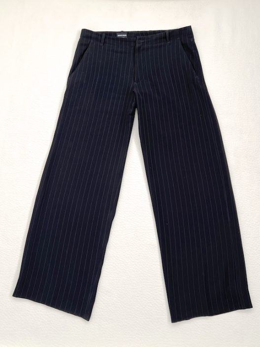 Giorgio Armani Wide-fit, striped black pants