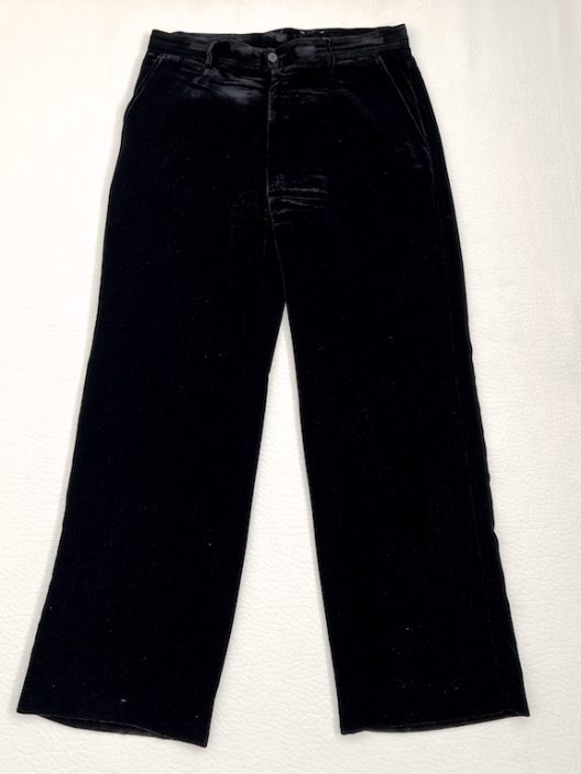 Giorgio Armani Wide-fit black velvet trousers