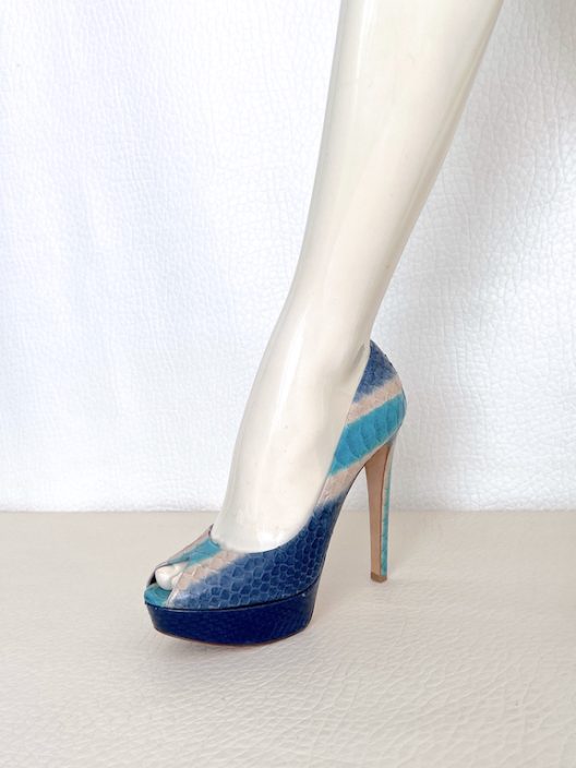 Dior Python Peep Toe Heels