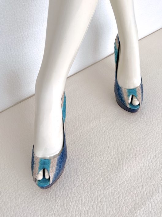 Dior Python Peep Toe Heels