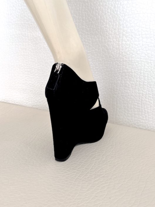 Prada black suede wedges