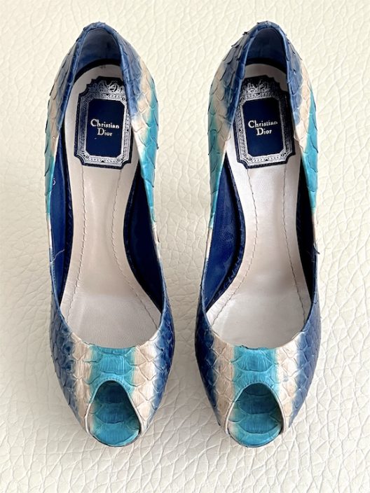 Dior Python Peep Toe Heels