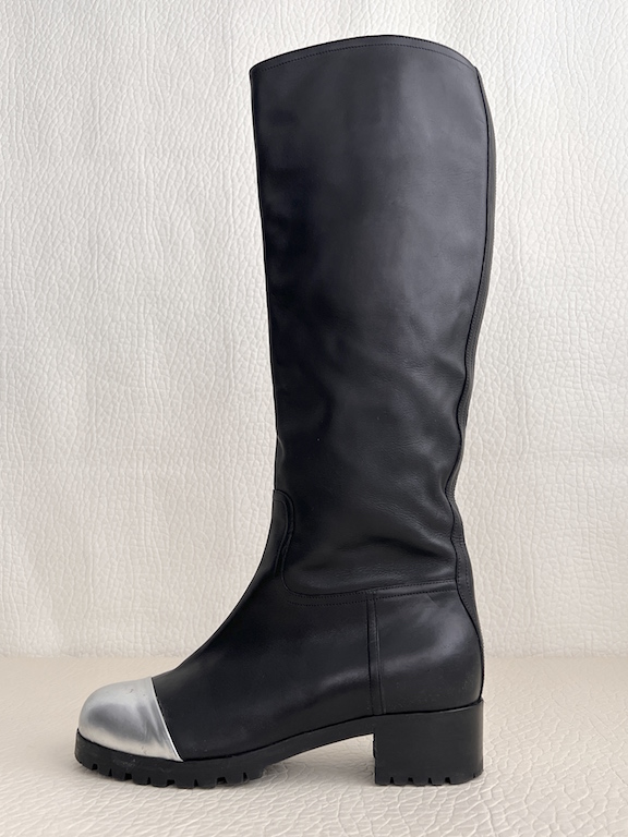 Miu Miu high black leather boots