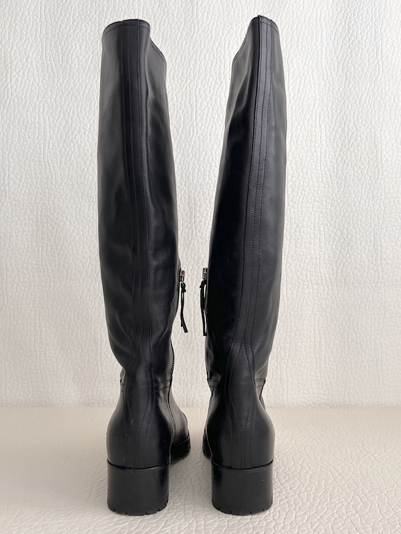 Miu Miu high black leather boots