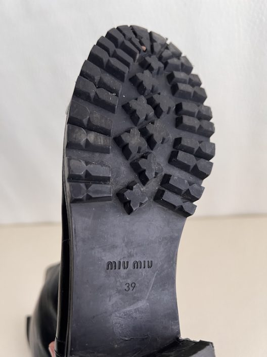 Miu Miu high black leather boots