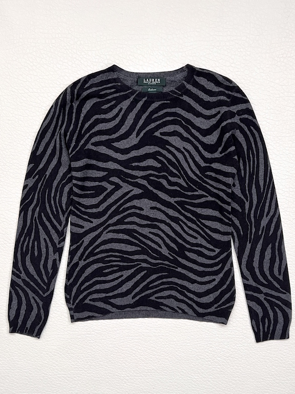 Ralph Lauren silk and cashmere animal print sweater