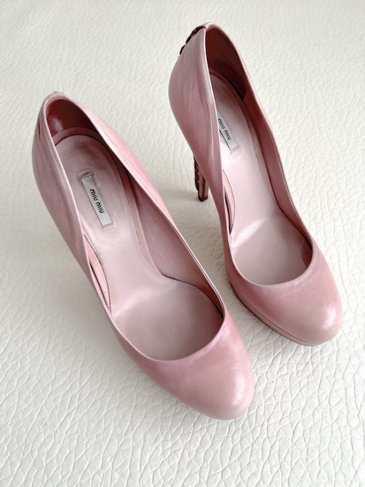 Miu Miu pink leather pump-heel 130mm
