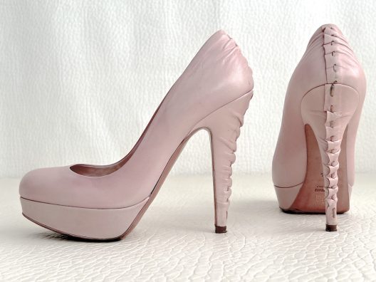Miu Miu pink leather pump-heel 130mm