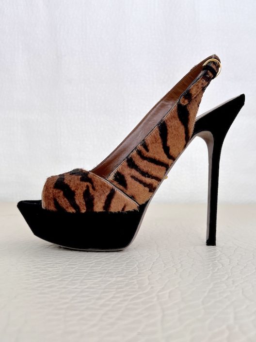 Sergio Rossi animal print slingbacks heels