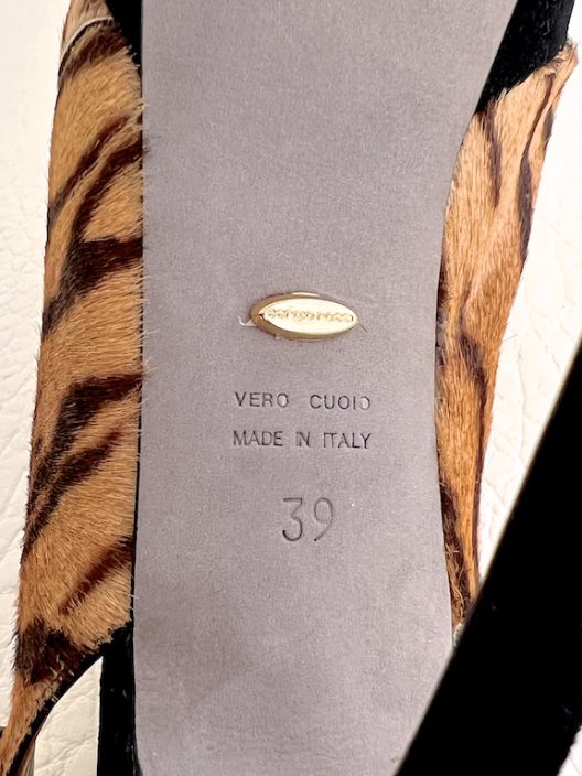 Sergio Rossi animal print slingbacks heels