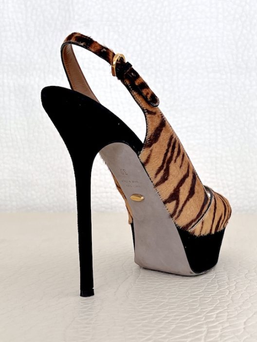 Sergio Rossi animal print slingbacks heels
