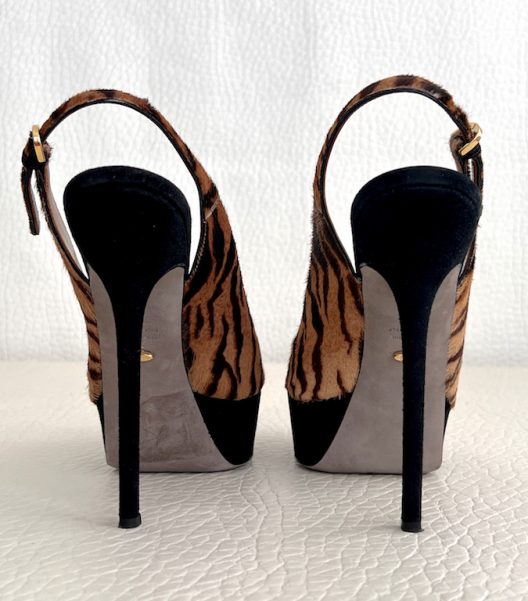 Sergio Rossi animal print slingbacks heels