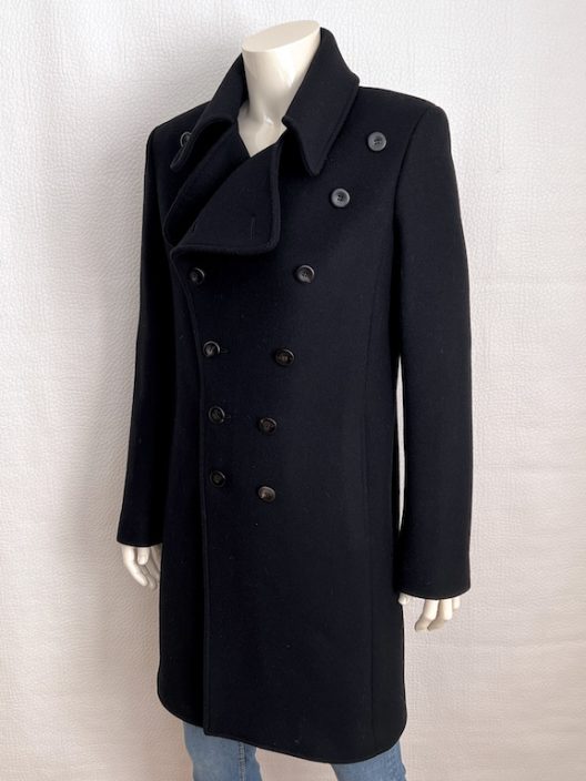 Balenciaga Paris black double-breasted wool coat