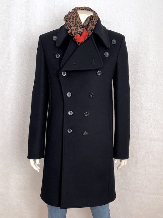 Balenciaga Paris black double-breasted wool coat
