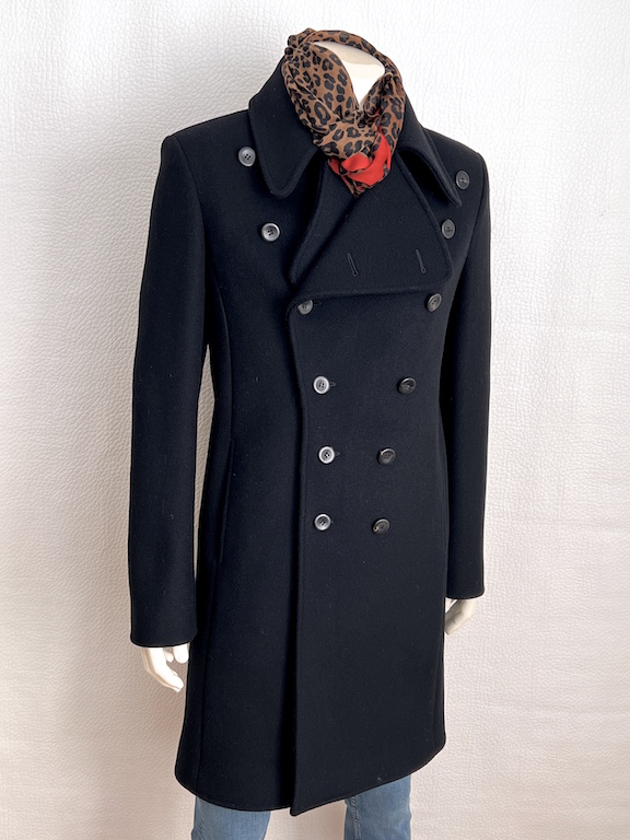 Balenciaga Paris black double-breasted wool coat