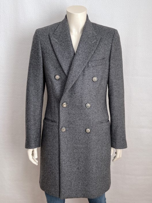 Maison Martin Margiela gray double-breasted wool coat