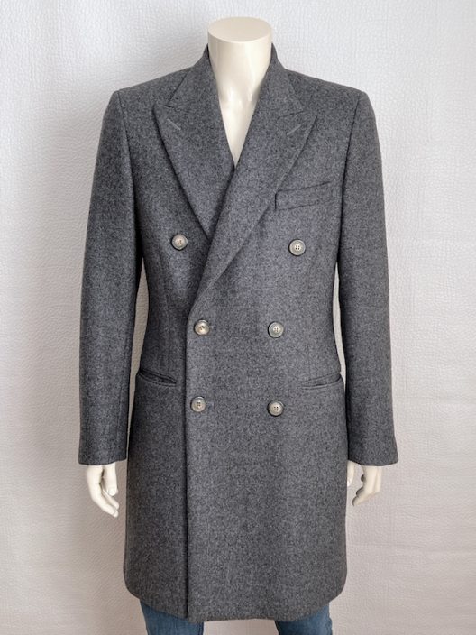 Maison Martin Margiela gray double-breasted wool coat - Luxury ...