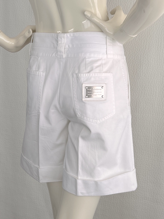 Dolce & Gabbana white cotton dress shorts