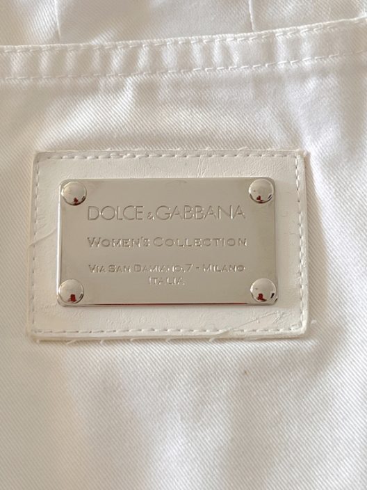 Dolce & Gabbana white cotton dress shorts