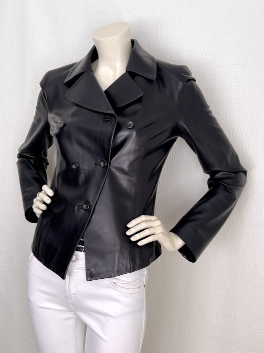 Carolina Herrera New York short double-breasted leather jacket