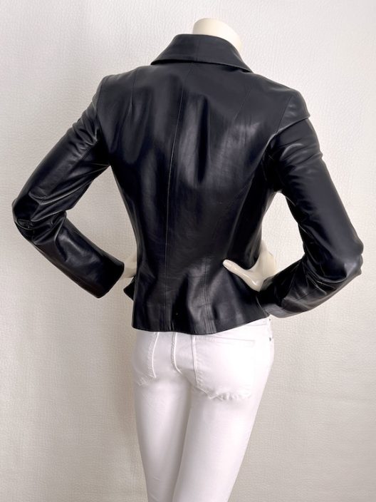 Carolina Herrera New York short double-breasted leather jacket