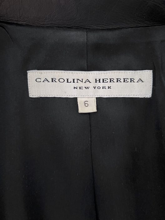 Carolina Herrera New York short double-breasted leather jacket
