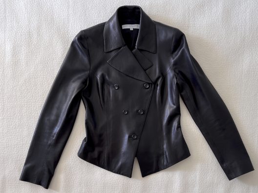 Carolina Herrera New York short double-breasted leather jacket