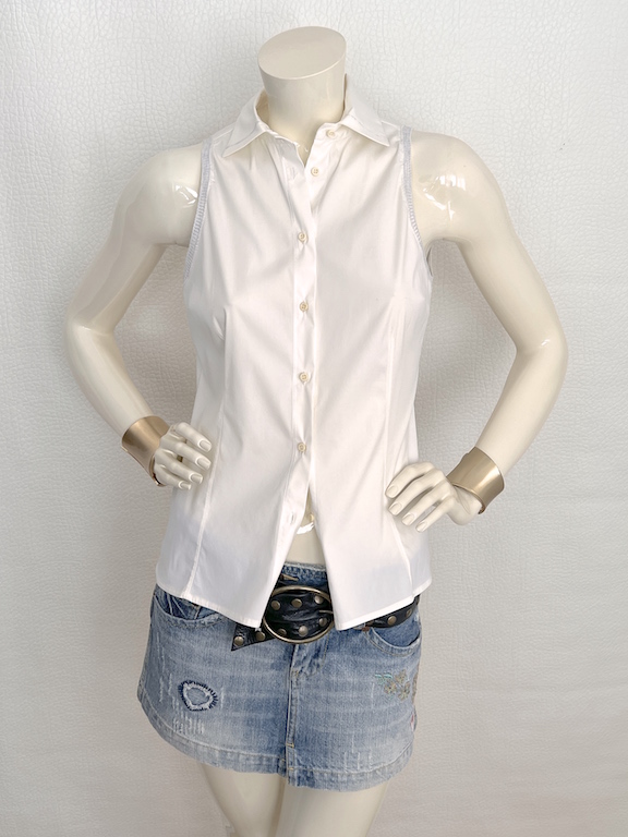 Brunello Cucinelli off-white cotton top