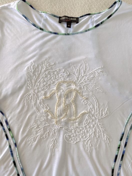 Roberto Cavalli modal silk t-shirt bead embellishment