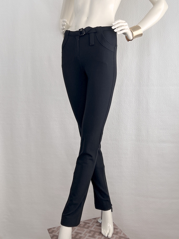 VTG Versace black skinny pants, elastane-wool