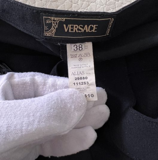 VTG Versace black skinny pants, elastane-wool