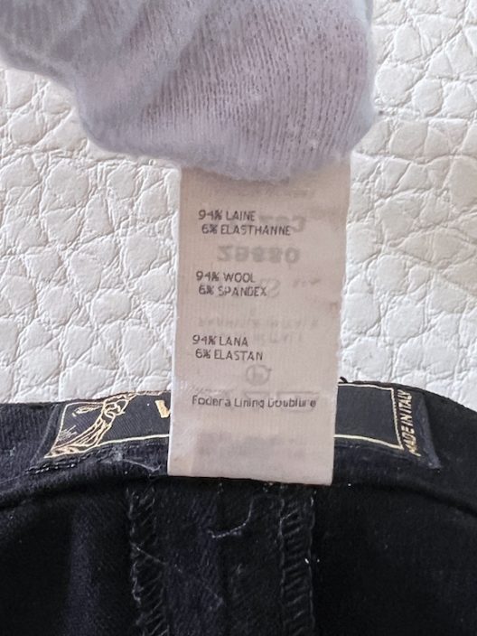 VTG Versace black skinny pants, elastane-wool