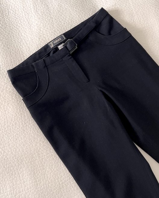 VTG Versace black skinny pants, elastane-wool