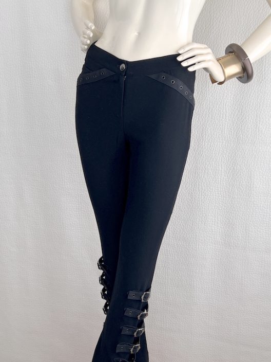 VTG Dior by Galliano black skinny pants, elastane-wool