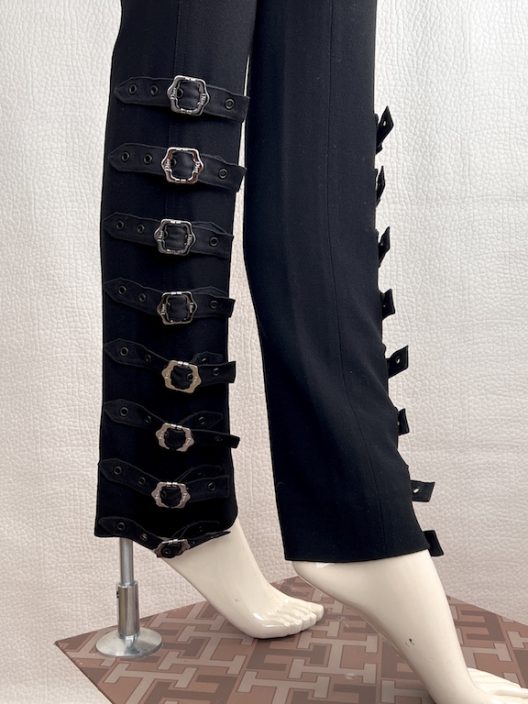 VTG Dior by Galliano black skinny pants, elastane-wool