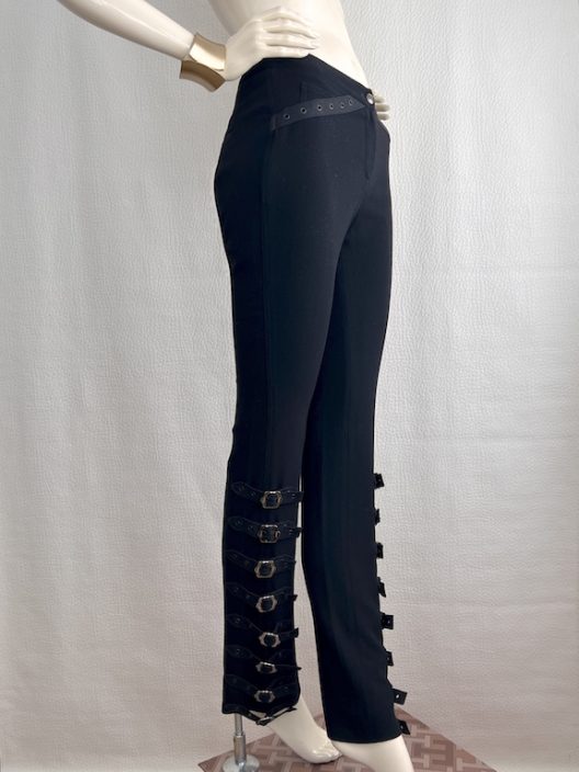 VTG Dior by Galliano black skinny pants, elastane-wool