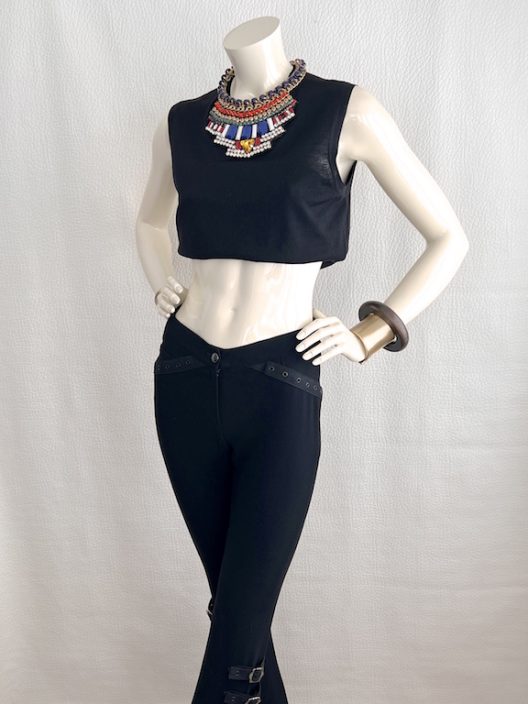 VTG Dior by Galliano black skinny pants, elastane-wool