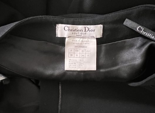 VTG Dior by Galliano black skinny pants, elastane-wool