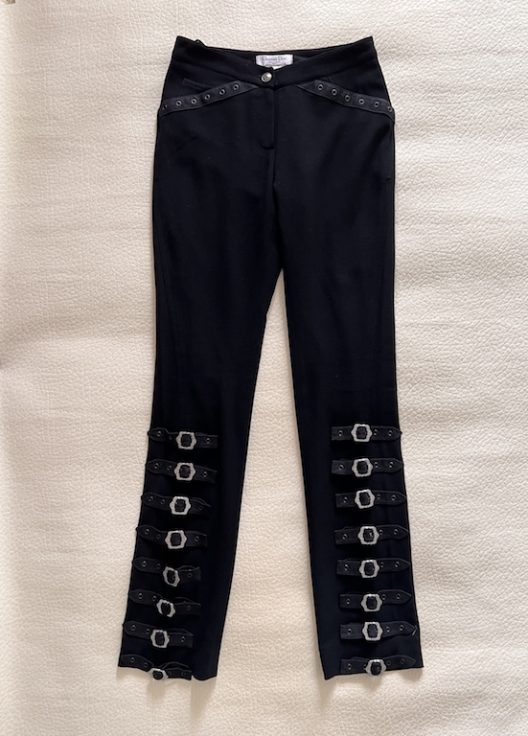 VTG Dior by Galliano black skinny pants, elastane-wool