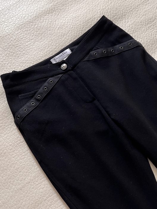 VTG Dior by Galliano black skinny pants, elastane-wool