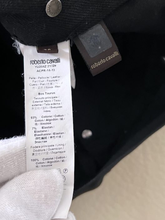 Roberto Cavalli distressed denim black jeans