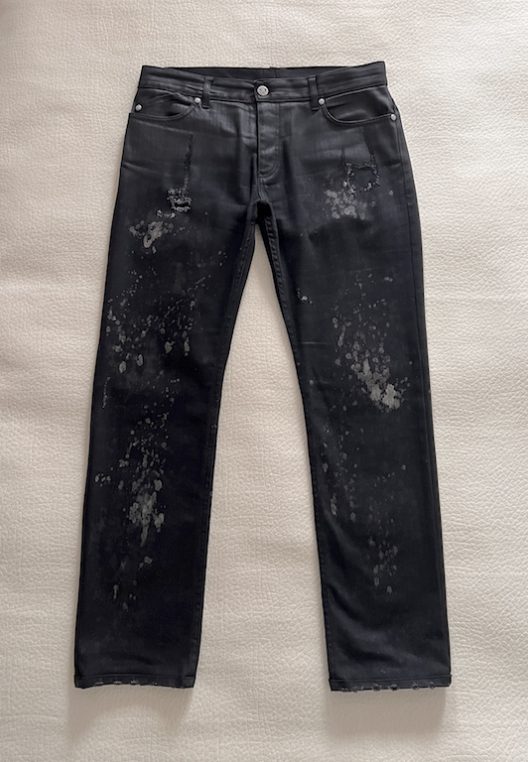 Roberto Cavalli distressed denim black jeans