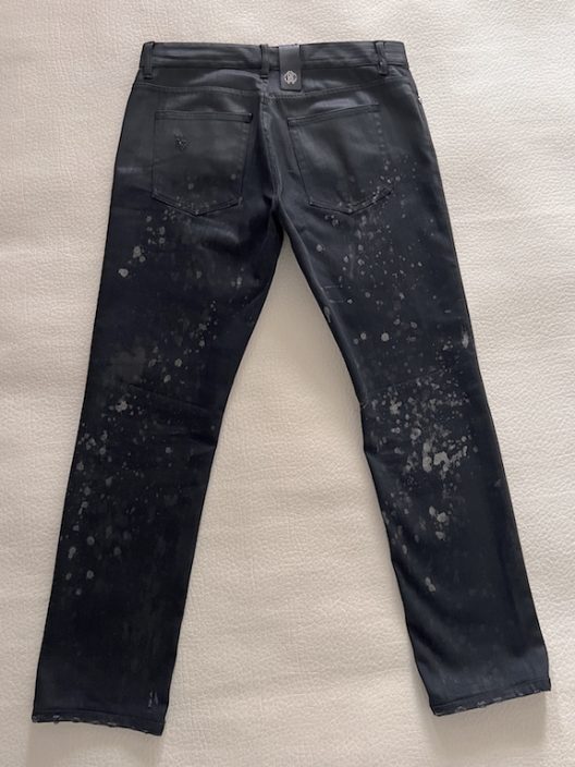Roberto Cavalli distressed denim black jeans