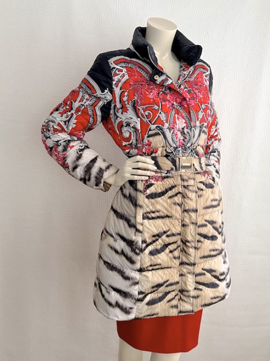 Roberto Cavalli animal print down coat